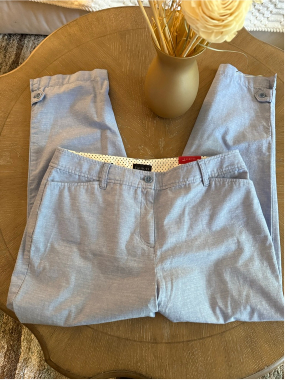 Talbots Women's Light Blue Crop Pants Size 10 - Picture 4 of 9